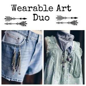 Earrings and bandana Artisan Made Wearable Art